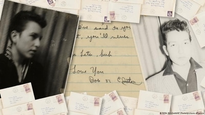 The letters were written over a perod of roughly two years in the late 50s by a teenage Dylan. (Nikki Brickett/AP Photo/picture alliance) The letters were written over a perod of roughly two years in the late 50s by a teenage Dylan. (Nikki Brickett/AP Photo/picture alliance)