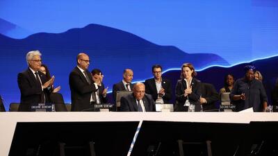The plenary reverberated with loud applause when COP27 president Sameh Shoukry hit the gavel on Loss and Damage fund. (Twitter/COP27) The plenary reverberated with loud applause when COP27 president Sameh Shoukry hit the gavel on Loss and Damage fund. (Twitter/COP27)
