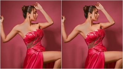 Malaika further accessorised her look for the day in sleek golden earrings and rings from the house of ZOYA, and golden stilettos. (Instagram/@malaikaaroraofficial)