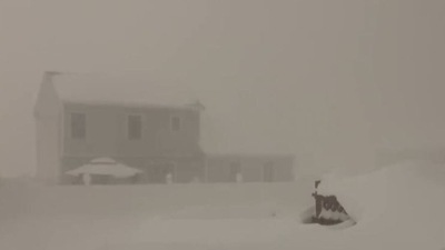 A clip tweeted by Buffalo Weather news captures an aerial view with houses entirely wrapped in snow. (source:Twitter/@weather_buffalo)