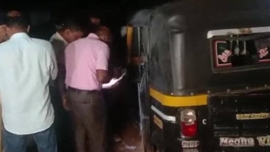 CCTV footage of the incident, captured on two cameras, shows smoke coming out of a moving auto-rickshaw in Mangaluru, police said after an initial investigation. (HT Photo)