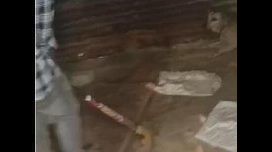 A screengrab of a video showing the alleged beating.