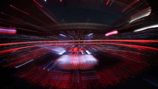General view inside the stadium during the opening ceremony.(REUTERS)
