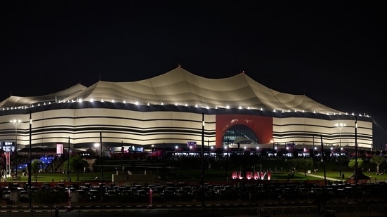 General view outside the stadium before the match.(REUTERS)