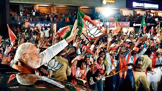 Prime Minister Narendra Modi in Valsad on Saturday. (ANI)