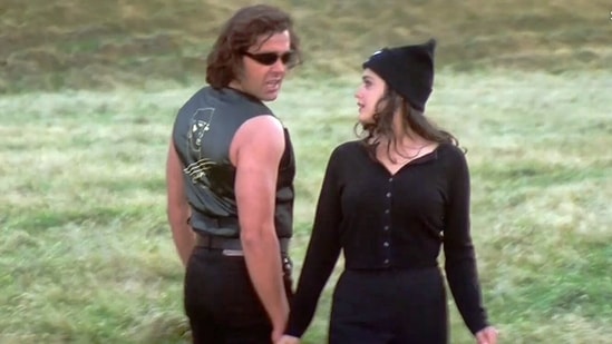 Bobby Deol and Preity Zinta in a still from Soldier title song. 