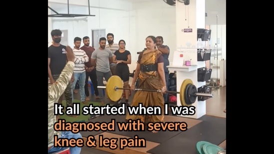 The image, taken from a viral video on Instagram, shows the 56-year-old woman doing deadlift. (Instagram/@humansofmadrasoffl)