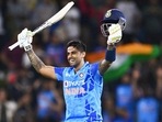 Suryakumar Yadav celebrates his century in the second T20I.(Surya Kumar Yadav Twitter) Suryakumar Yadav celebrates his century in the second T20I.(Surya Kumar Yadav Twitter)