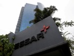 The logo of Essar group is seen at its headquarters in Mumbai, India.