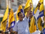 AAP chief Arvind Kejriwal said his party will save Gujaratis from price rise.(Twitter) AAP chief Arvind Kejriwal said his party will save Gujaratis from price rise.(Twitter)