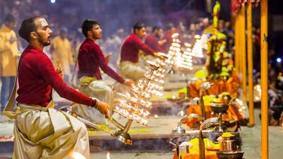 The famous Ganga Aarti of Varanasi. (Shutterstock File Photo) The famous Ganga Aarti of Varanasi. (Shutterstock File Photo)