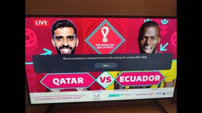 FIFA World Cup 2022: Many football fans in India faced disruptions while streaming the football event happening in Qatar on JioCinema. (Twitter/@theshreysingh) FIFA World Cup 2022: Many football fans in India faced disruptions while streaming the football event happening in Qatar on JioCinema. (Twitter/@theshreysingh)