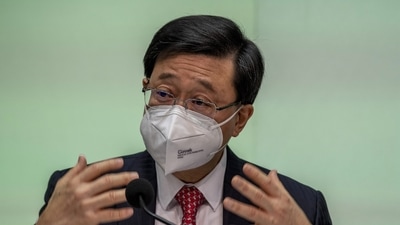 Hong Kong Chief Executive John Lee (AP Photo)