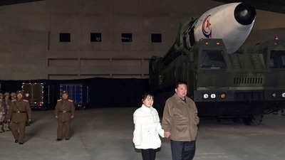 North Korea Missile: North Korean leader Kim Jong Un and his daughter inspects an intercontinental ballistic missile. (AFP) North Korea Missile: North Korean leader Kim Jong Un and his daughter inspects an intercontinental ballistic missile. (AFP)