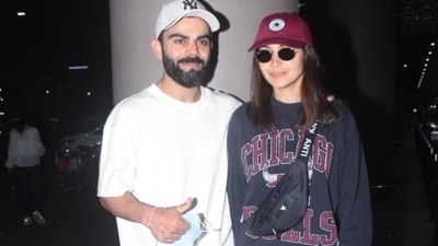 Anushka Sharma and Virat Kohli at Mumbai airport. (Varinder Chawla) ((Varinder Chawla) ) Anushka Sharma and Virat Kohli at Mumbai airport. (Varinder Chawla) ((Varinder Chawla) )