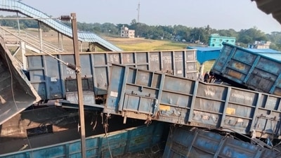 Officials said the goods train was supposed to slow down while passing by the station, but its speed was high. (Sourced) Officials said the goods train was supposed to slow down while passing by the station, but its speed was high. (Sourced)