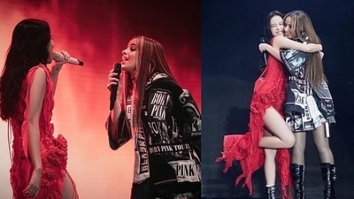 Blackpink's Jisoo and Camila Cabello at LA concert. Blackpink's Jisoo and Camila Cabello at LA concert.