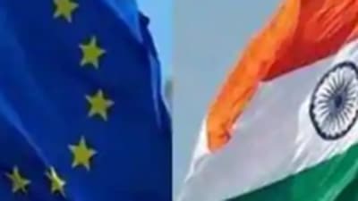 India and EU flags. (Representational image.) India and EU flags. (Representational image.)