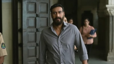 Ajay Devgn in still from Drishyam 2. Ajay Devgn in still from Drishyam 2.