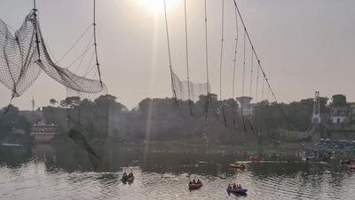The suspension bridge in Gujatat’s Morbi collapsed on October 30, claiming lives of 135 people. (PTI) The suspension bridge in Gujatat’s Morbi collapsed on October 30, claiming lives of 135 people. (PTI)