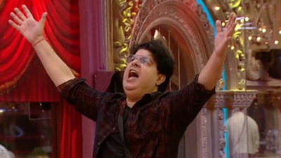 Sajid Khan during the task on Bigg Boss 16. Sajid Khan during the task on Bigg Boss 16.