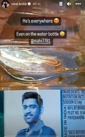 Virat Kohli's Instagram story on MS Dhoni (Instagram grab) Virat Kohli's Instagram story on MS Dhoni (Instagram grab)