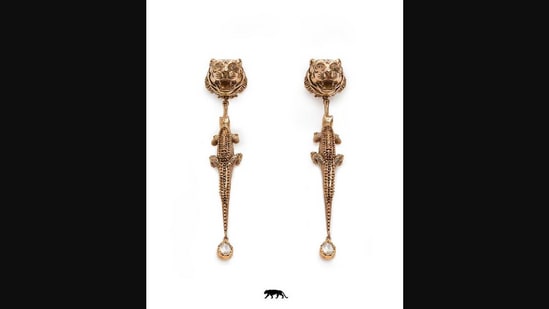 The image, also shared by Diet Sabya, shows Sabyasachi earrings featuring tiger heads and crocodiles.(Intagram/@sabyasachiofficial)