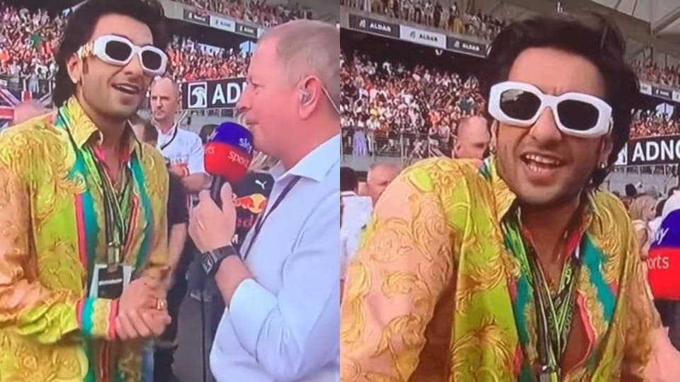 Ranveer Singh with Martin Brundle at the 2022 Abu Dhabi Grand Prix. Ranveer Singh with Martin Brundle at the 2022 Abu Dhabi Grand Prix.