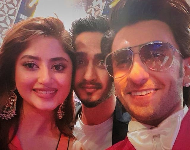 Sajal Aly with Ranveer Singh at an awards show in Dubai. Sajal Aly with Ranveer Singh at an awards show in Dubai.