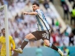 Argentina's Lionel Messi celebrates after scoring from the penalty spot his side's opening goal during the World Cup (AP) Argentina's Lionel Messi celebrates after scoring from the penalty spot his side's opening goal during the World Cup (AP)