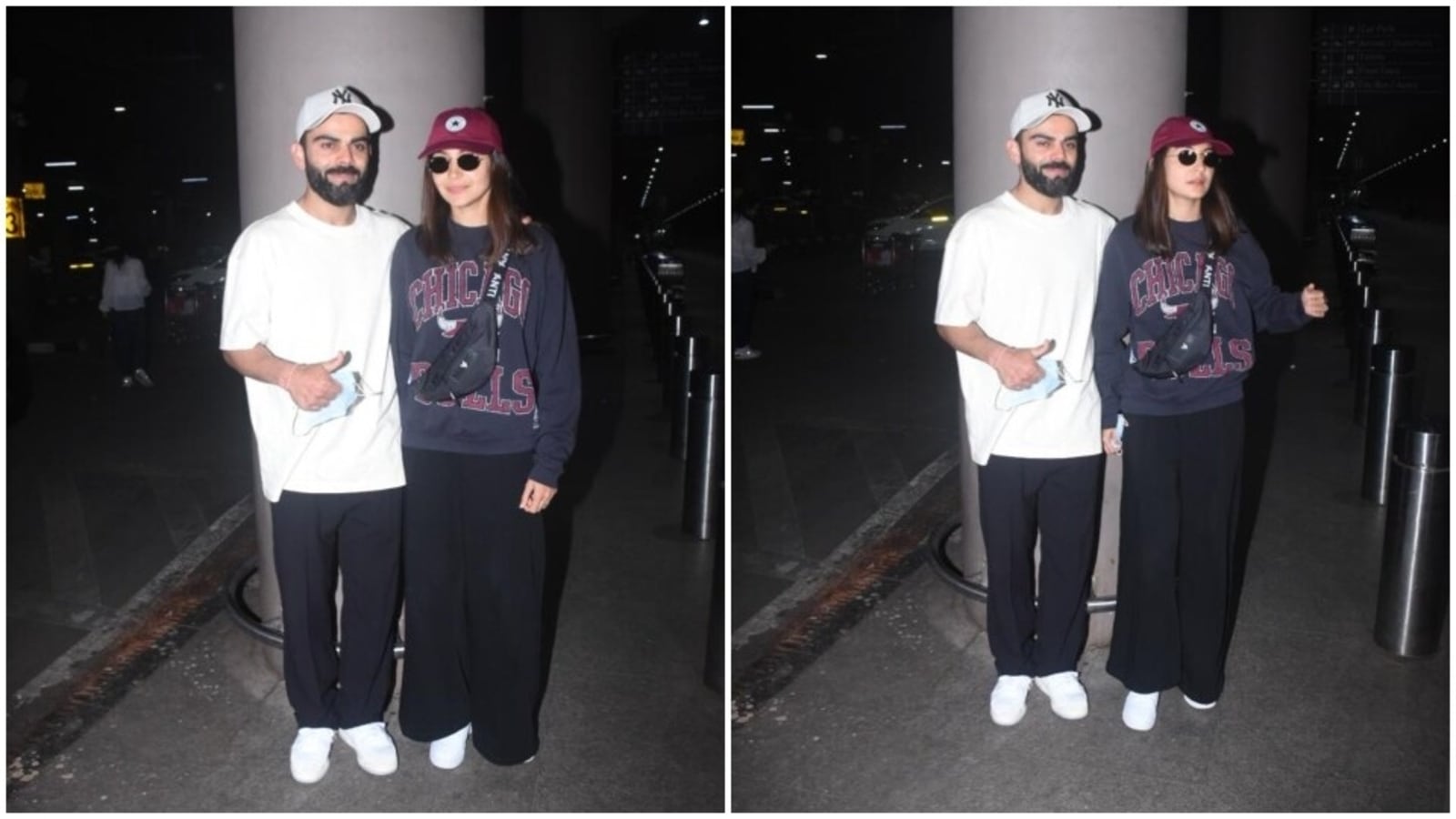 Airport Looks: Virat Kohli, Anushka Sharma Twinning In Monochrome