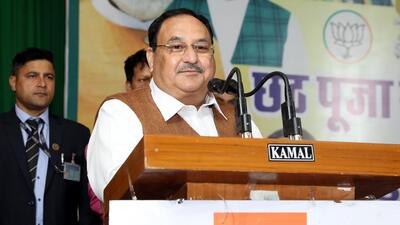BJP national president JP Nadda addresses the heads of Chhath Puja Committees, at BJP office in New Delhi on Monday. (Jagat Prakash Nadda Twitter) BJP national president JP Nadda addresses the heads of Chhath Puja Committees, at BJP office in New Delhi on Monday. (Jagat Prakash Nadda Twitter)