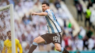 Argentina's Lionel Messi celebrates after scoring from the penalty spot his side's opening goal during the World Cup (AP) Argentina's Lionel Messi celebrates after scoring from the penalty spot his side's opening goal during the World Cup (AP)