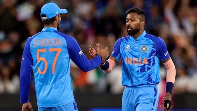 India's Hardik Pandya (R) celebrates their win with Deepak Hooda (AFP) India's Hardik Pandya (R) celebrates their win with Deepak Hooda (AFP)