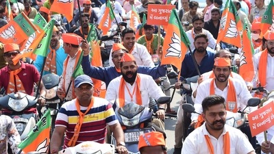 Gujarat Assembly Election 2022: The BJP will hold a massive one-day campaign in the state today, with senior leaders and Union ministers addressing rallies throughout the state. (AFP)