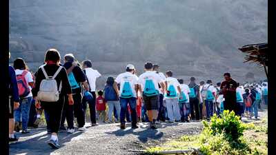 The 3.6 km walk includes a visit to four monuments, namely the Vispaur and Lohagad forts and the Bhaje and Bedse caves. (HT FILE PHOTO) The 3.6 km walk includes a visit to four monuments, namely the Vispaur and Lohagad forts and the Bhaje and Bedse caves. (HT FILE PHOTO)