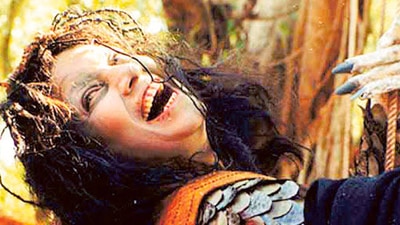 Shabana Azmi played the witch in Makdee. Shabana Azmi played the witch in Makdee.