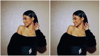 Mouni played muse to fashion designer house Tutus Kurniati and picked a stunning black dress from the shelves of the designer house. (Instagram/@imouniroy) Mouni played muse to fashion designer house Tutus Kurniati and picked a stunning black dress from the shelves of the designer house. (Instagram/@imouniroy)