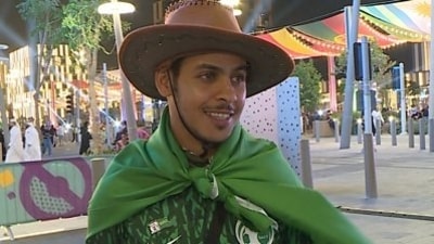 FIFA World Cup: Avid football fan Abdullah Al Salmi is seen. FIFA World Cup: Avid football fan Abdullah Al Salmi is seen.