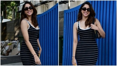 Recently, actor Sharvari Wagh stepped out in Mumbai to visit Jackky Bhagnani’s office. Sharvari posed and smiled for the paparazzi while standing outside the location. She looked stunning in a black and white dress, which she teamed with minimal accessories. Keep scrolling to see her pictures from the outing. (HT Photo/Varinder Chawla) Recently, actor Sharvari Wagh stepped out in Mumbai to visit Jackky Bhagnani’s office. Sharvari posed and smiled for the paparazzi while standing outside the location. She looked stunning in a black and white dress, which she teamed with minimal accessories. Keep scrolling to see her pictures from the outing. (HT Photo/Varinder Chawla)