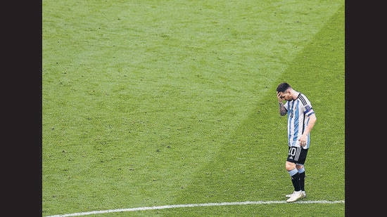 Lionel Messi after the loss to Saudi Arabia at the Lusail Stadium on Tuesday. (REUTERS)