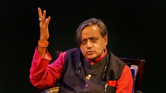 Congress MP Shashi Tharoor is seen.(PTI)