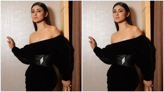 Assisted by makeup artist Albert Chettiar, Mouni decked up in nude eyeshadow, black eyeliner, mascara-laden eyelashes, drawn eyebrows, contoured cheeks and a shade of nude lipstick.(Instagram/@imouniroy)