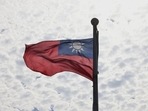 China-Taiwan Conflict: A Taiwan flag flutters in the wind in Taoyuan, Taiwan. China-Taiwan Conflict: A Taiwan flag flutters in the wind in Taoyuan, Taiwan.