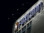 Foxconn logo outside the company's building in Taipei.