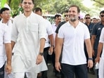 Congress leaders Sachin Pilot and Rahul Gandhi.(File photo)