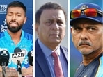 Hardik Pandya, Sunil Gavaskar and Ravi Shastri Hardik Pandya, Sunil Gavaskar and Ravi Shastri