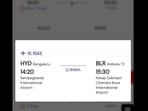The flight ticket that shows two destinations and departures. The flight ticket that shows two destinations and departures.