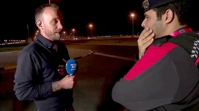 FIFA World Cup 2022: Jon Pagh, from Danish station TV 2 Sport, was filming outside the Denmark squad’s hotel. FIFA World Cup 2022: Jon Pagh, from Danish station TV 2 Sport, was filming outside the Denmark squad’s hotel.