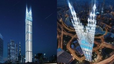 The 100-storey structure is situated in Dubai's Business Bay and was specifically constructed to set the record for being the tallest residential building. (source: Facebook/Binghatti Developers) The 100-storey structure is situated in Dubai's Business Bay and was specifically constructed to set the record for being the tallest residential building. (source: Facebook/Binghatti Developers)